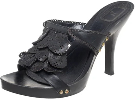 Pre-owned Leather sandals Dior Vintage , Black , Dames - 41 EU