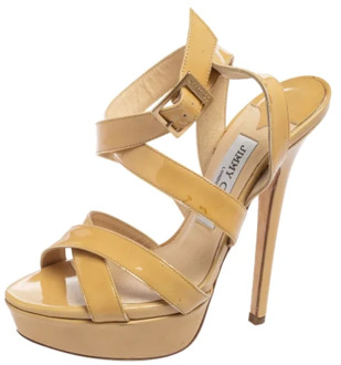 Pre-owned Leather sandals Jimmy Choo Pre-owned , Beige , Dames - 37 EU