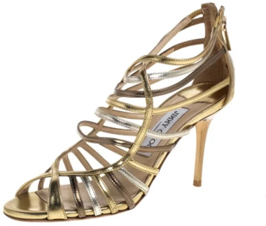 Pre-owned Leather sandals Jimmy Choo Pre-owned , Yellow , Dames - 36 1/2 EU