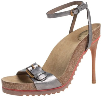 Pre-owned Leather sandals Stella McCartney Pre-owned , Gray , Dames - 38 EU