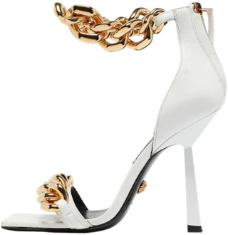 Pre-owned Leather sandals Versace Pre-owned , White , Dames - 36 EU