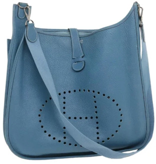 Pre-owned Leather shoulder-bags Hermès Vintage , Blue , Dames - ONE Size