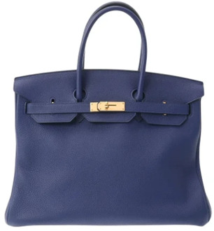 Pre-owned Leather shoulder-bags Hermès Vintage , Blue , Dames - ONE Size