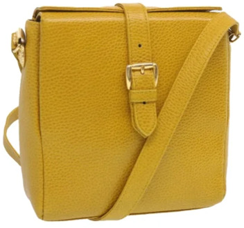 Pre-owned Leather shoulder-bags Versace Pre-owned , Yellow , Dames - ONE Size