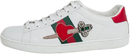 Pre-owned Leather sneakers Gucci Vintage , White , Dames - 39 EU