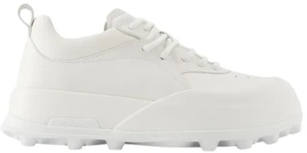 Pre-owned Leather sneakers Jil Sander Pre-owned , White , Heren - 45 EU