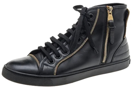 Pre-owned Leather sneakers Louis Vuitton Vintage , Black , Dames - 36 1/2 EU