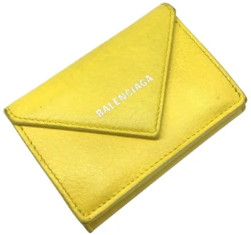 Pre-owned Leather wallets Balenciaga Vintage , Yellow , Dames - ONE Size
