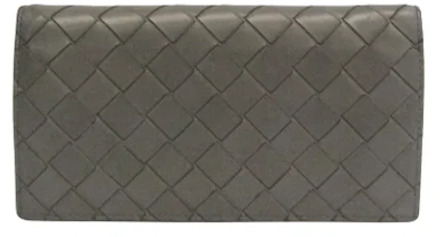 Pre-owned Leather wallets Bottega Veneta Vintage , Gray , Dames - ONE Size