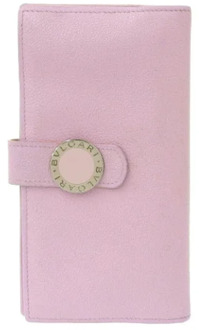 Pre-owned Leather wallets Bvlgari Vintage , Pink , Dames - ONE Size