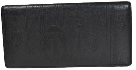 Pre-owned Leather wallets Cartier Vintage , Black , Dames - ONE Size