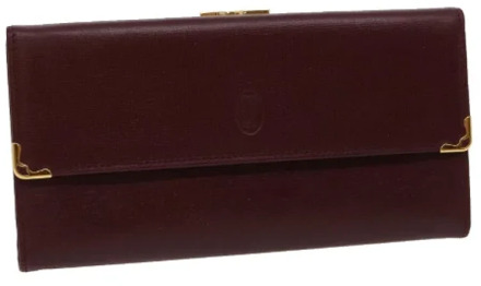 Pre-owned Leather wallets Cartier Vintage , Red , Dames - ONE Size