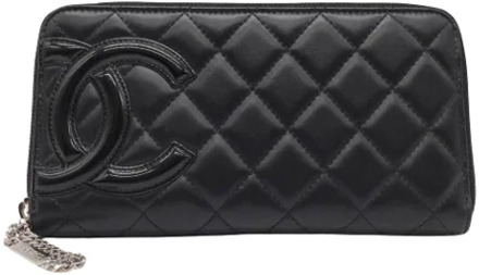 Pre-owned Leather wallets Chanel Vintage , Black , Dames - ONE Size