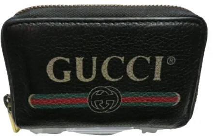 Pre-owned Leather wallets Gucci Vintage , Black , Unisex - ONE Size