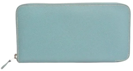 Pre-owned Leather wallets Hermès Vintage , Blue , Dames - ONE Size