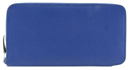 Pre-owned Leather wallets Hermès Vintage , Blue , Dames - ONE Size