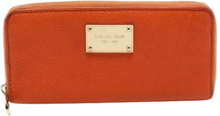 Pre-owned Leather wallets Michael Kors Pre-owned , Orange , Dames - ONE Size