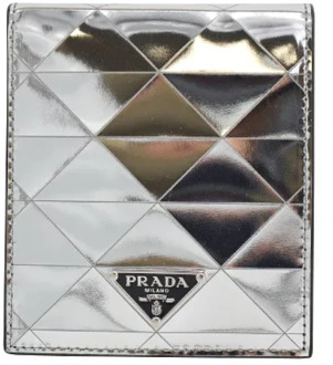 Pre-owned Leather wallets Prada Vintage , Gray , Dames - ONE Size