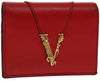 Pre-owned Leather wallets Versace Pre-owned , Red , Dames - ONE Size