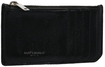Pre-owned Leather wallets Yves Saint Laurent Vintage , Black , Dames - ONE Size
