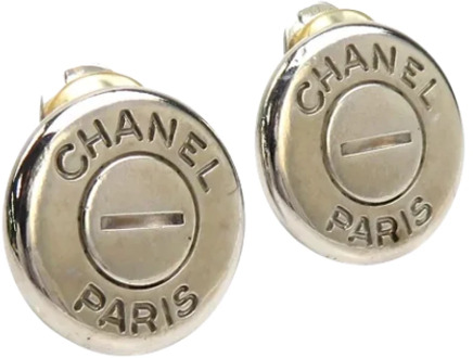 Pre-owned Metal earrings Chanel Vintage , Gray , Dames - ONE Size