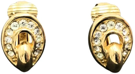 Pre-owned Metal earrings Dior Vintage , Yellow , Dames - ONE Size