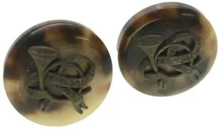 Pre-owned Metal earrings Hermès Vintage , Beige , Dames - ONE Size