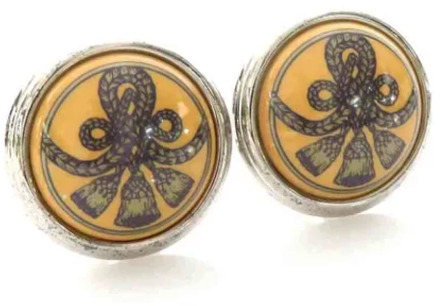 Pre-owned Metal earrings Hermès Vintage , Gray , Dames - ONE Size