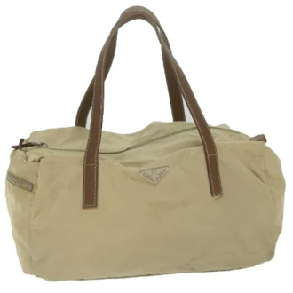 Pre-owned Nylon handbags Prada Vintage , Beige , Dames - ONE Size