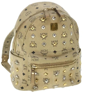 Pre-owned Plastic backpacks MCM Pre-owned , Beige , Dames - ONE Size