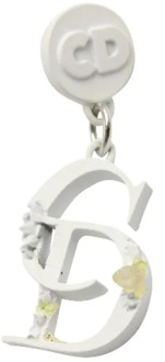 Pre-owned Plastic earrings Dior Vintage , White , Heren - ONE Size