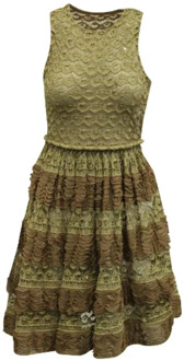 Pre-owned Polyester dresses Alaïa Pre-owned , Green , Dames - XS
