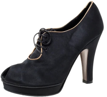 Pre-owned Satin boots Fendi Vintage , Black , Dames - 37 EU