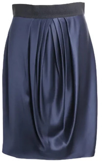 Pre-owned Silk bottoms Valentino Vintage , Blue , Dames