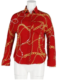 Pre-owned Silk tops Balenciaga Vintage , Red , Dames - 2XS