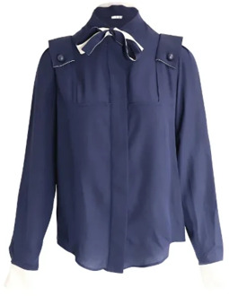 Pre-owned Silk tops Chloé Pre-owned , Blue , Dames
