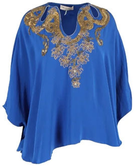 Pre-owned Silk tops Emilio Pucci Pre-owned , Blue , Dames - M