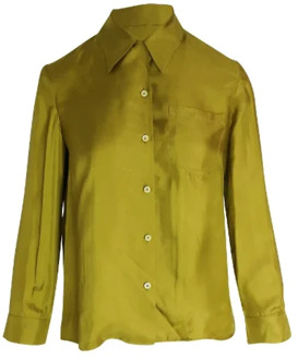 Pre-owned Silk tops Prada Vintage , Yellow , Dames