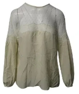Pre-owned Silk tops Valentino Vintage , Beige , Dames - XS