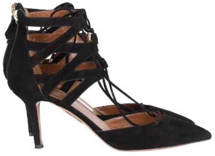Pre-owned Suede heels Aquazzura Pre-owned , Black , Dames - 38 1/2 EU