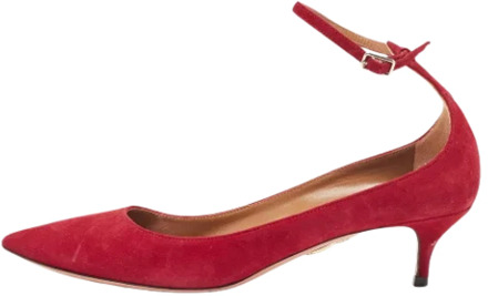 Pre-owned Suede heels Aquazzura Pre-owned , Red , Dames - 37 1/2 EU