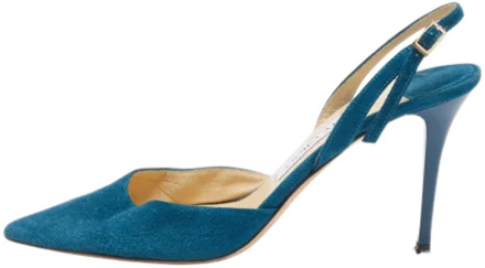 Pre-owned Suede heels Jimmy Choo Pre-owned , Blue , Dames - 38 1/2 EU