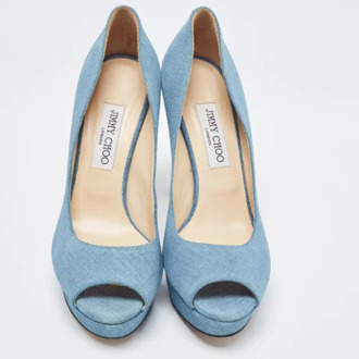 Pre-owned Suede heels Jimmy Choo Pre-owned , Blue , Dames - 40 1/2 EU