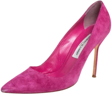 Pre-owned Suede heels Manolo Blahnik Pre-owned , Pink , Dames - 39 EU