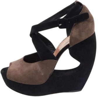Pre-owned Suede sandals Alaïa Pre-owned , Brown , Dames - 39 EU