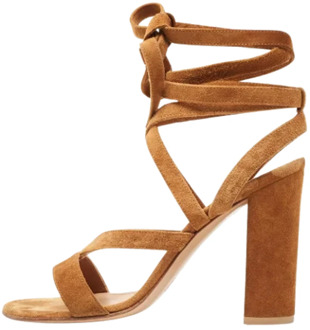 Pre-owned Suede sandals Gianvito Rossi Pre-owned , Brown , Dames - 38 EU