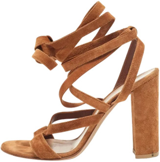 Pre-owned Suede sandals Gianvito Rossi Pre-owned , Brown , Dames - 40 EU