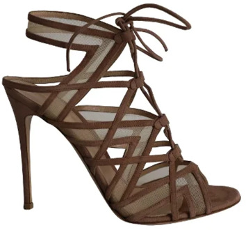 Pre-owned Suede sandals Gianvito Rossi Pre-owned , Brown , Dames - 41 EU