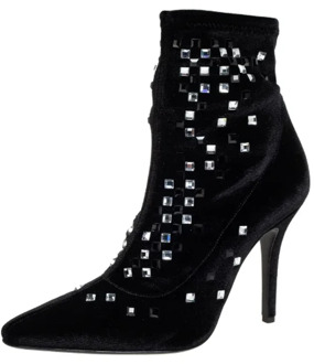 Pre-owned Velvet boots Giuseppe Zanotti Pre-owned , Black , Dames - 37 EU