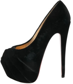 Pre-owned Velvet heels Christian Louboutin Pre-owned , Black , Dames - 36 EU